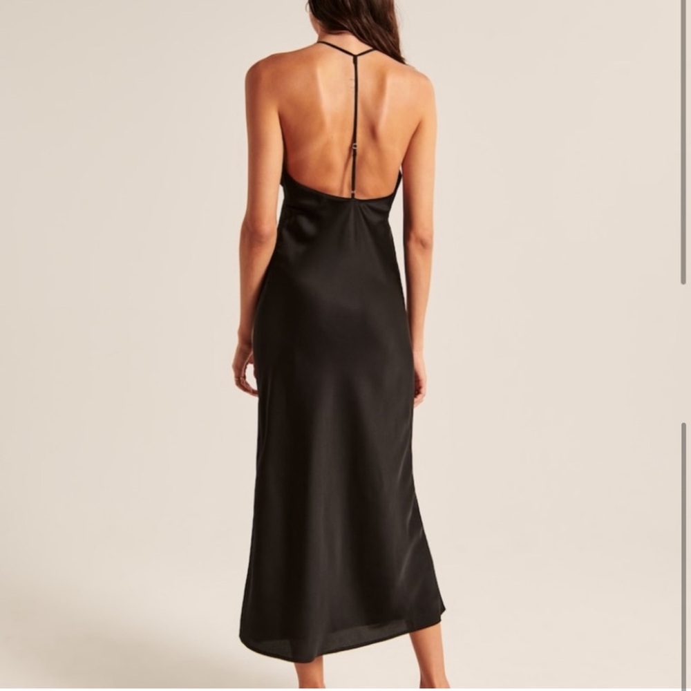 Abercrombie Two-Tone Satin Midi Dress - Picture 2 of 2